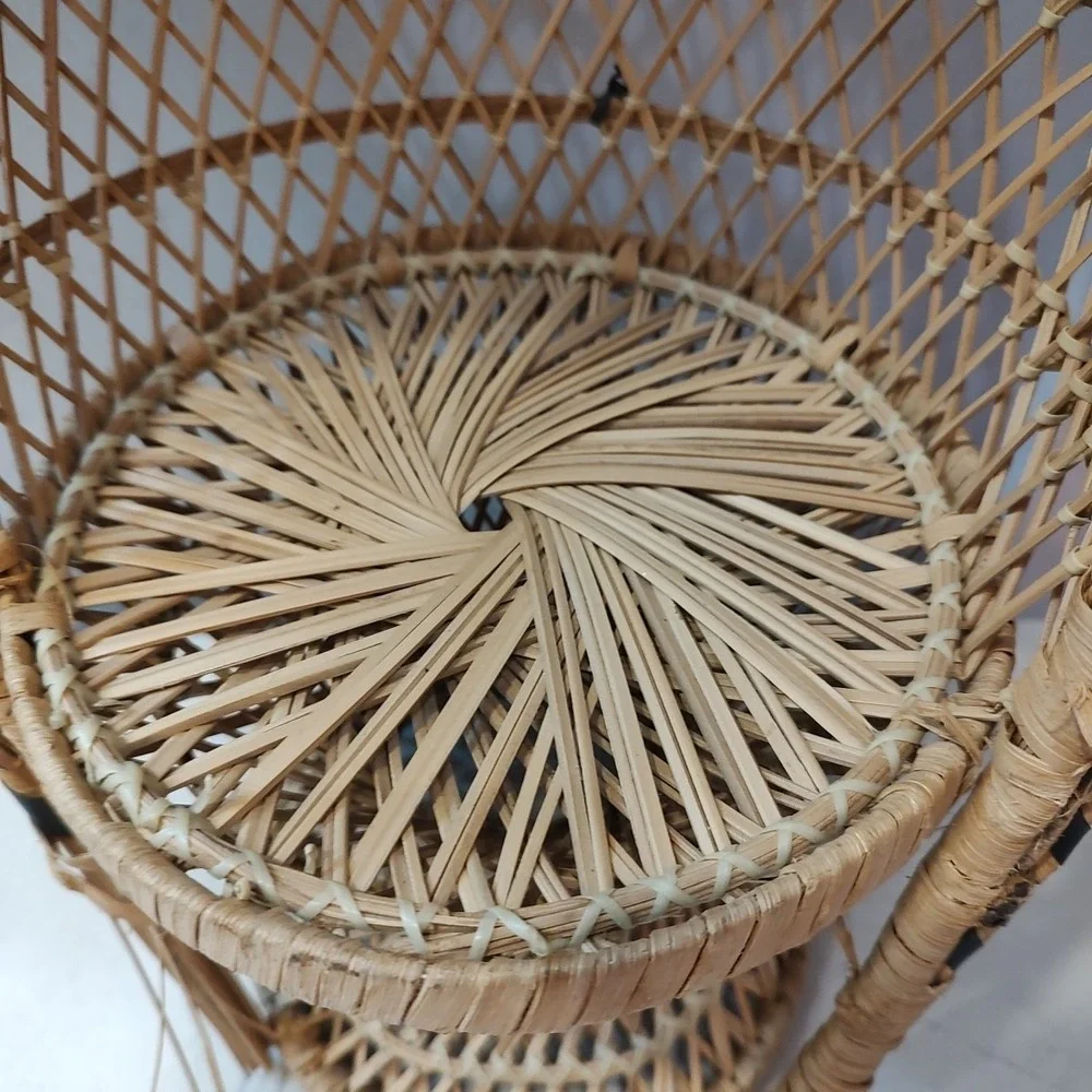 Vintage Wicker Peacock Chair For Dolls Plant Pot Display Prop‎ Boho Coastal